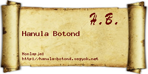 Hanula Botond névjegykártya